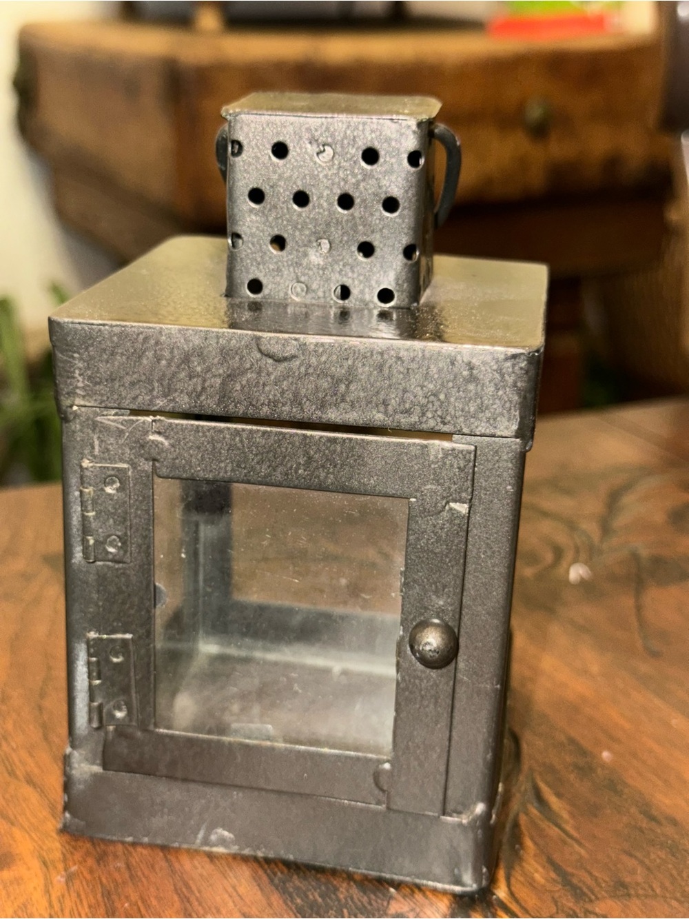 Metal Decorative Lantern in Dark Gray - Picture 8 of 9